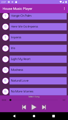 House Music Player Screen 2