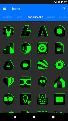 Flat Black and Green Icon Pack ✨Free✨