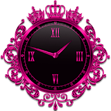 Pink Crown Clock Widget icon