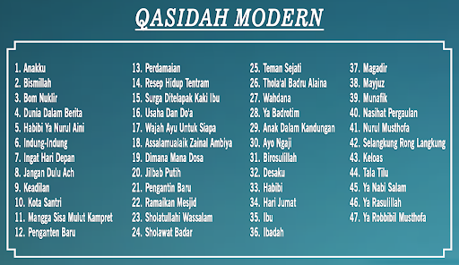 Android application Lagu Qasidah Modern Offline screenshort