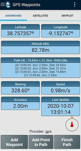 Screenshot of GPS Waypoints