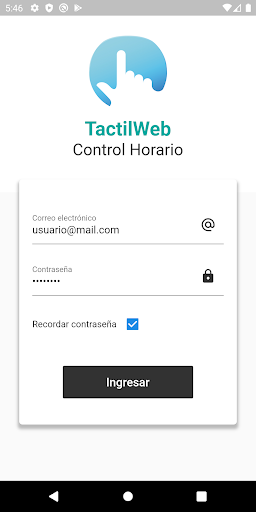 Android application TactilWeb - Control Horario screenshort