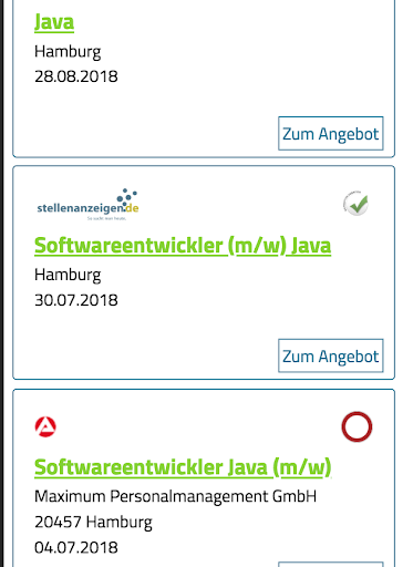 Stellenanbieter Screen 2