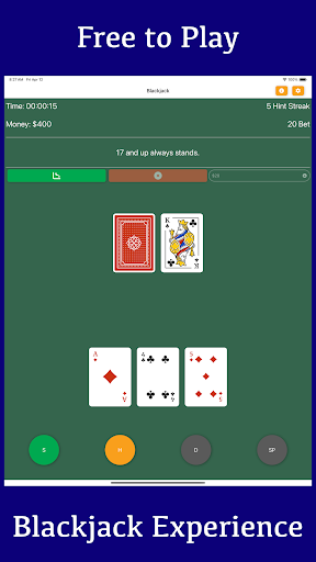 Android application Blackjack Strategy Training screenshort