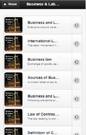 Android application Business and labor law. screenshort