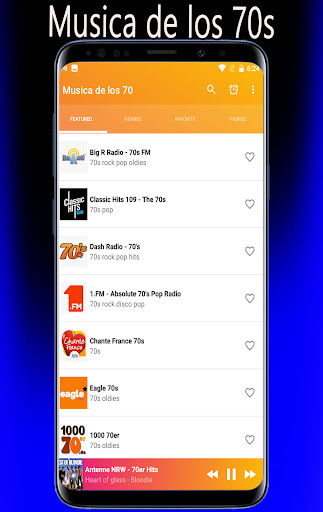 Android application 70's music screenshort