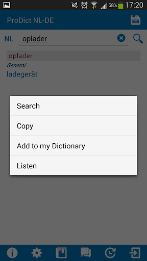 Dutch - German dictionary Screen 3