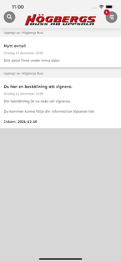 Android application Högbergs Buss screenshort