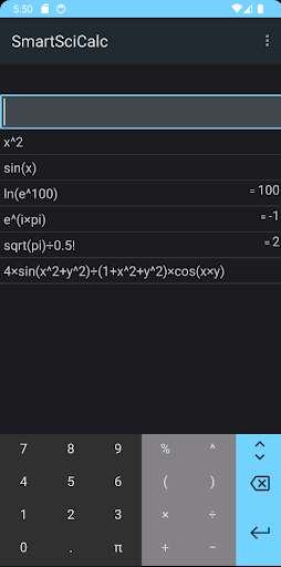 SmartSciCalc Screen 3