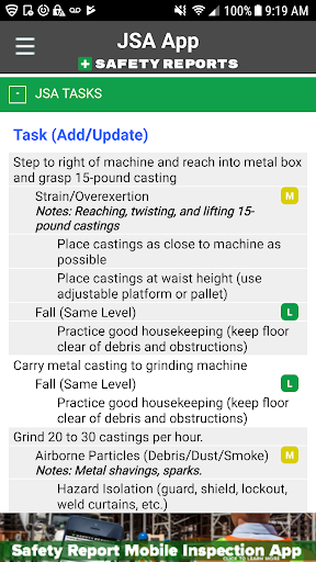 Job Safety Analysis | JSA JHA Screen 3