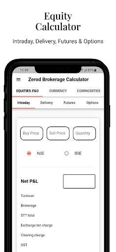 Zerod Brokerage Calculator Screen 3