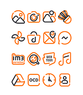 Lineblack - Pack d'icônes orange Capture d'écran