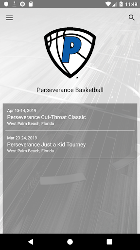 Android application Perseverance Basketball screenshort