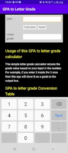GPA to Letter Grade
