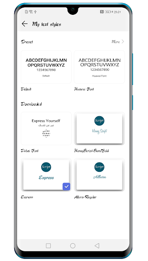 Script Fonts App Screen 3