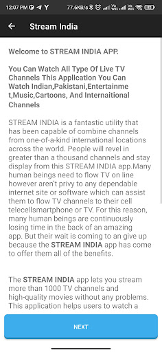 STREAM INDIA  HD CRICKET APP