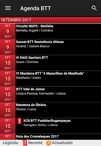Android application Agenda BTT screenshort