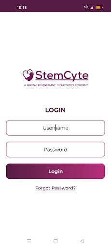 Android application StemCyte CRM screenshort