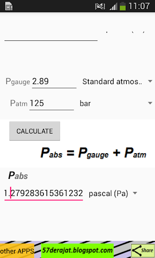 Android application Piping Calculation screenshort