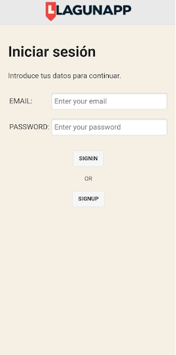 Android application LagunApp screenshort