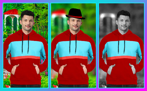 Men sweatshirt photo suit edit Screen 2