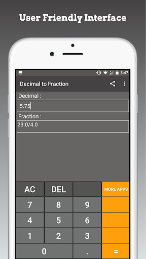 Screenshot of Decimal to Fraction Calculator