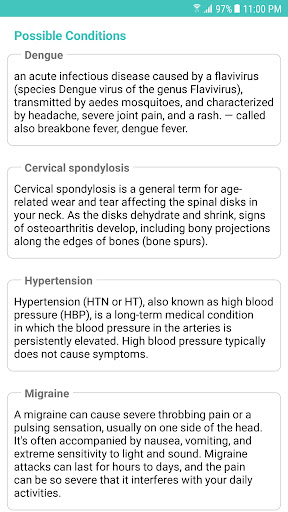 AI Symptom Checker Screen 2