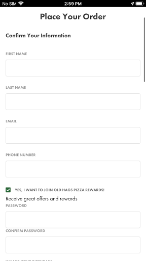 Old Hags Pizza and Pasta Screen 3