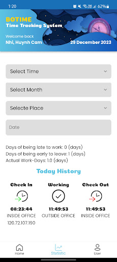 BOTime Screen 2