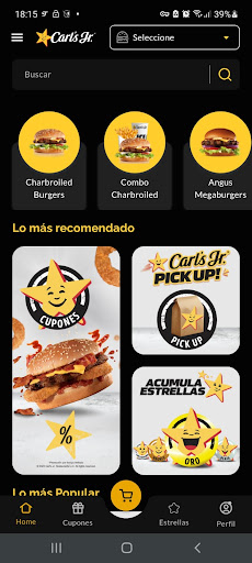 Android application Carl's Jr. Ecuador screenshort