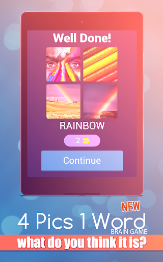4 pics 1 word brain game. No ads