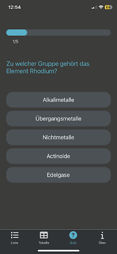 Periodensystem der Elemente Screen 2