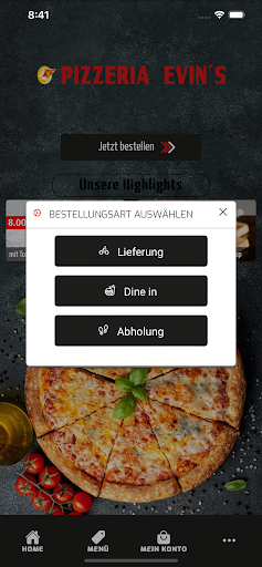 Evins Pizzeria Screen 2