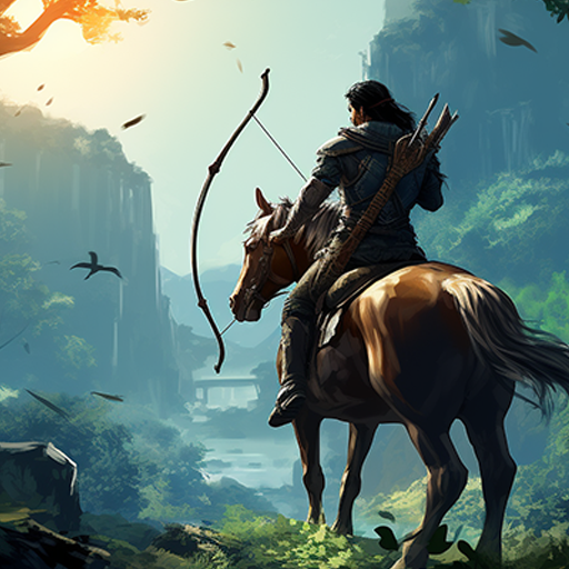 Jungle Sniper Archer on Horse logo