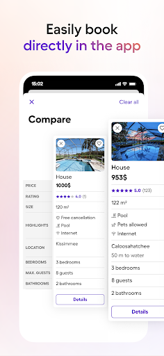 Screenshot of Vacation Rentals - HomeToGo