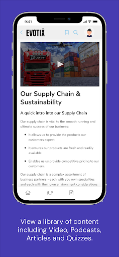 Android application Evotix Learn screenshort