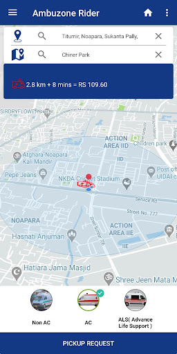 Android application Ambuzone Rider screenshort