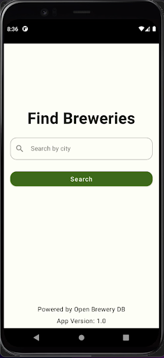 Android application Brewery Search screenshort