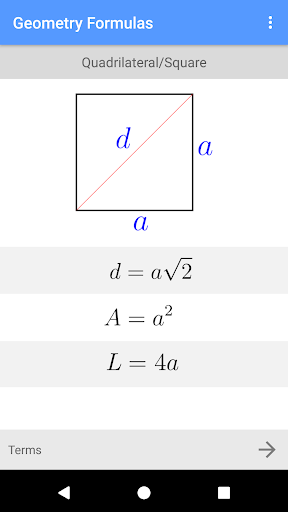 Geometry Formulas Screen 3