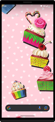 Android application Cupcakes Live Wallpaper screenshort