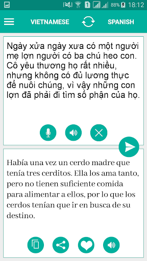 Android application Vietnamese Spanish Translator screenshort