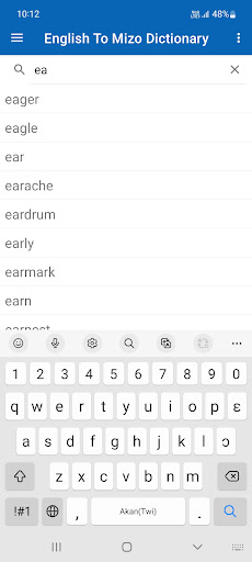 Android application English To Mizo Dictionary screenshort