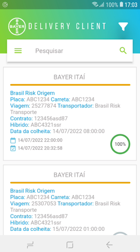 Delivery Client Bayer Screen 3