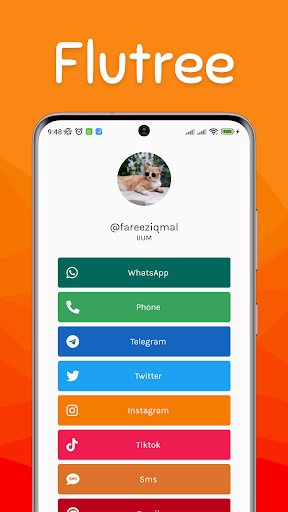 Android application Flutree - Colourful bio page screenshort