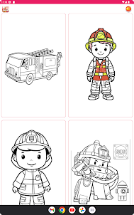 coloring Glitter firefighter