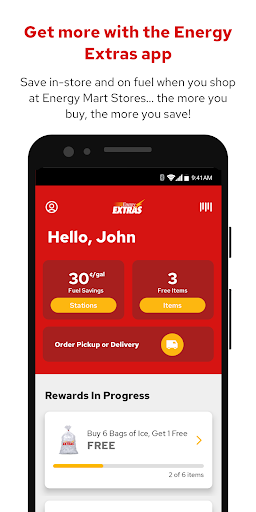 Android application Energy Extras screenshort