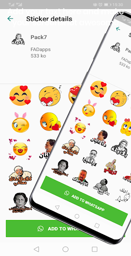 Android application WAStickerApps ملصقات عربية مض screenshort