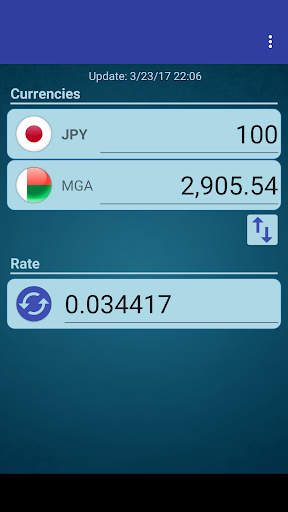 Android application Japan Yen x Malagasy Ariary screenshort