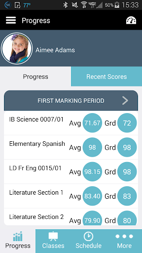 Android application StudentPlus screenshort