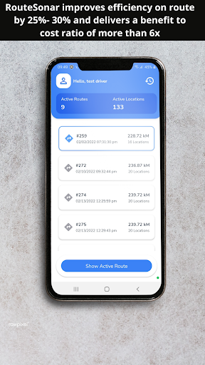 Android application RouteSONAR Rider screenshort